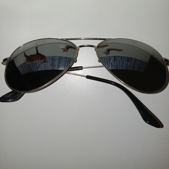 Damaged Ray-Ban Aviators (Silver reflective sunglasses) - Picture 1 of 1